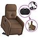 Poltrona Alzapersona Reclinabile Marrone in Tessuto - Foto miniatura 5