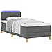Letto con Rete con Materasso & LED Grigio Scuro 90x200 cm Tessuto - Foto miniatura 1