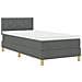 Letto con Rete con Materasso & LED Grigio Scuro 90x200 cm Tessuto - Foto miniatura 3