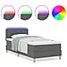 Letto con Rete con Materasso & LED Grigio Scuro 90x200 cm Tessuto - Foto miniatura 4