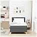 Letto con Rete con Materasso & LED Grigio Scuro 90x200 cm Tessuto - Foto miniatura 5