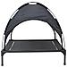 Letto Rialzato per Cani con Tettoia Rimovibile Nero XL Acciaio - Foto miniatura 5