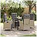Set da Pranzo per Giardino 5 pcs Beige Poly Rattan - Foto miniatura 2