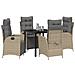 Set da Pranzo per Giardino 5 pcs Beige Poly Rattan - Foto miniatura 3