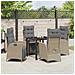 Set da Pranzo per Giardino 5 pcs Beige Poly Rattan - Foto miniatura 4
