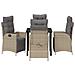 Set da Pranzo per Giardino 5 pcs Beige Poly Rattan - Foto miniatura 7