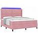 Letto a molle con materasso con led Rosa 180 x 200 cm Velluto - Foto miniatura 1