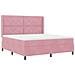 Letto a molle con materasso con led Rosa 180 x 200 cm Velluto - Foto miniatura 3