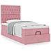 Struttura Letto Pouf con Materassi Rosa 90x190 cm in Velluto - Foto miniatura 4