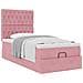 Struttura Letto Pouf con Materassi Rosa 90x190 cm in Velluto - Foto miniatura 5