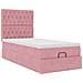 Struttura Letto Pouf con Materassi Rosa 90x190 cm in Velluto - Foto miniatura 6