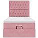 Struttura Letto Pouf con Materassi Rosa 90x190 cm in Velluto - Foto miniatura 7