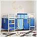 Struttura del Letto Loft per Bambini con Tendine Bianco e Blu - Foto miniatura 2