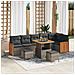 Set Divano da Giardino con cuscino 11 pcs Grigio polyrattan - Foto miniatura 2