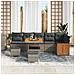 Set Divano da Giardino con cuscino 11 pcs Grigio polyrattan - Foto miniatura 3
