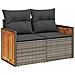 Set Divano da Giardino con cuscino 11 pcs Grigio polyrattan - Foto miniatura 6