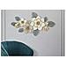 Pannello Decorativo Da Parete Moty A Fiori Tropicali In Ferro Bianco, Grigio E Oro 134x69 Cm - Foto miniatura 5