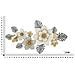 Pannello Decorativo Da Parete Moty A Fiori Tropicali In Ferro Bianco, Grigio E Oro 134x69 Cm - Foto miniatura 6