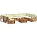 Set divani 10 pcs Naturale e Crema Legno di Acacia Massello - Foto miniatura 1