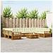 Set divani 10 pcs Naturale e Crema Legno di Acacia Massello - Foto miniatura 2