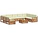Set divani 10 pcs Naturale e Crema Legno di Acacia Massello - Foto miniatura 3