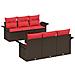 Set Divano da Giardino con cuscino 7 pcs Marrone polyrattan - Foto miniatura 1