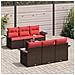 Set Divano da Giardino con cuscino 7 pcs Marrone polyrattan - Foto miniatura 3