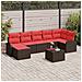Set Divano da Giardino 8 pcs Marrone Rattan in Polipropilene - Foto miniatura 2