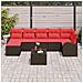 Set Divano da Giardino 8 pcs Marrone Rattan in Polipropilene - Foto miniatura 3