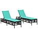 Lettini prendisole 2 pz con Tavolino in Polyrattan Nero - Foto miniatura 1