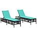 Lettini prendisole 2 pz con Tavolino in Polyrattan Nero - Foto miniatura 3