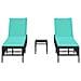 Lettini prendisole 2 pz con Tavolino in Polyrattan Nero - Foto miniatura 4