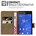 Custodia Compatibile Con Sony Xperia Z3 In Marrone Cappuccino - Coperchio Protettiva Con Chiusura Magnetica, Funzione Stand E Tasca Per Le Carte - Foto miniatura 2
