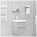 Specchio Da Bagno Grigio Cemento 40x10,5x37 Cm In Truciolato - Foto miniatura 4