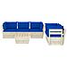 Set Divani da Giardino su Pallet 6 pz con Cuscini Legno Abete - Foto miniatura 2
