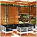 Set Divani Da Giardino 9 Pz Con Cuscini Bianchi Legno Di Pino - Foto miniatura 1