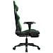 Sedia Da Gaming Con Poggiapiedi Nero E Verde In Similpelle - Foto miniatura 2