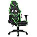 Sedia Da Gaming Con Poggiapiedi Nero E Verde In Similpelle - Foto miniatura 3