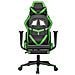 Sedia Da Gaming Con Poggiapiedi Nero E Verde In Similpelle - Foto miniatura 4