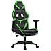 Sedia Da Gaming Con Poggiapiedi Nero E Verde In Similpelle - Foto miniatura 1