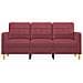 Divano A 3 Posti Rosso Vino 180 Cm In Tessuto - Foto miniatura 2
