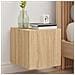 Mobile Tv A Parete Con Luci Led Rovere Sonoma 30,5x35x80 Cm - Foto miniatura 1