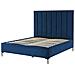 Letto Matrimoniale Con Contenitore In Velluto Blu 140 X 200 Cm Sezanne - Foto miniatura 3