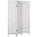 Paravento 3 Pannelli Legno Bianco 170 X 122 Cm Melago - Foto miniatura 4