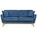 Hoga Divano Scandinavo A 3 Posti In Velluto A Coste Blu - Foto miniatura 6