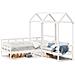Set Dormeuse E Panca Con Tetto Bianco 80x200cm Massello Pino - Foto miniatura 1