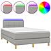 Letto a Molle Materasso e LED Grigio Chiaro 120x190 cm Tessuto - Foto miniatura 1