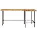 Scrivania 165x110x77 Cm Legno Massello Mango Ferro - Foto miniatura 3