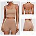 Set Di Leggings E Reggiseno Sportivo Incrociato Beige L - Foto miniatura 6