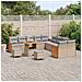 Set di Divano da Giardino 13 Pezzi con Cuscini Beige Rattan Sintetico Acacia,  Divano da Giardino 2 Posti con Cuscini Beige Rattan Sintetico,  Set da Pranzo da Giardino 3 Pezzi con Cuscini Beige Rattan Sintetico Acacia - Foto miniatura 3